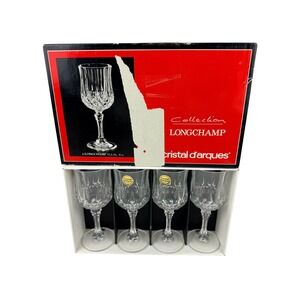 Cristal d'Arques Longchamp Collection Crystal Wine Glasses Set of 4 France